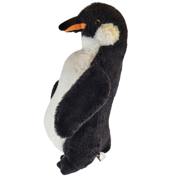 Kellytoy Jazwares Penguin Plush Stuffed Animal 18" Black White Orange Beak - Picture 10 of 16